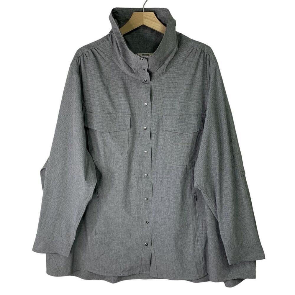 Duluth Sol Survivor Sun Protection Shirt Jac Womens Size 3X Gray NWT $79 - Picture 4 of 6